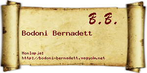 Bodoni Bernadett névjegykártya